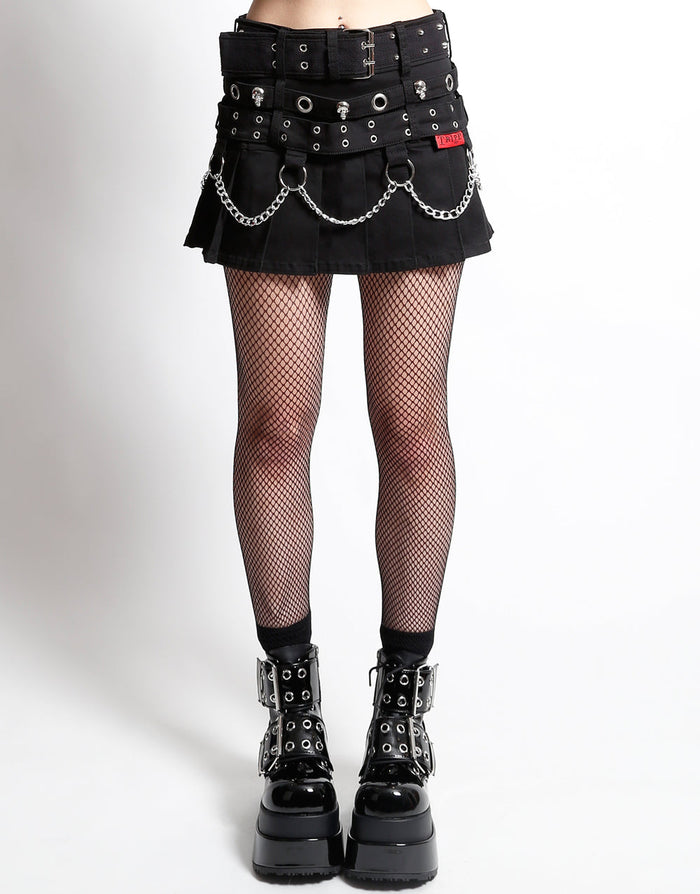 Tripp NYC Triple Belted Chain Skirt