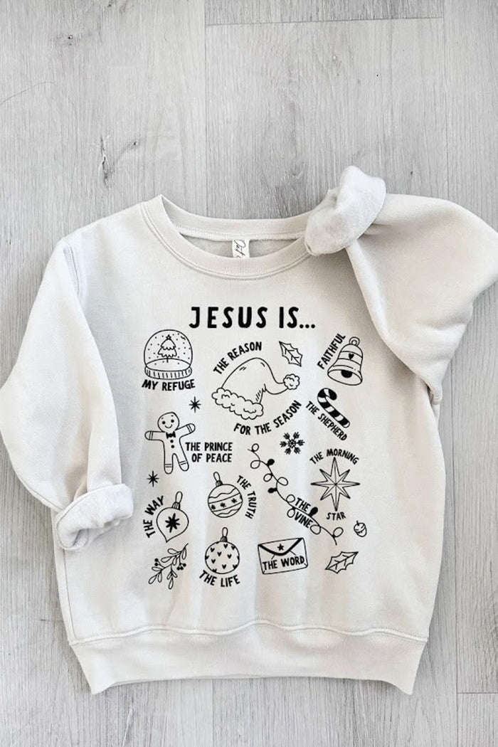 Ultra Soft* Jesus is the Reason Sweater in Heather Dust - Unisex Kids (FINAL SALE)