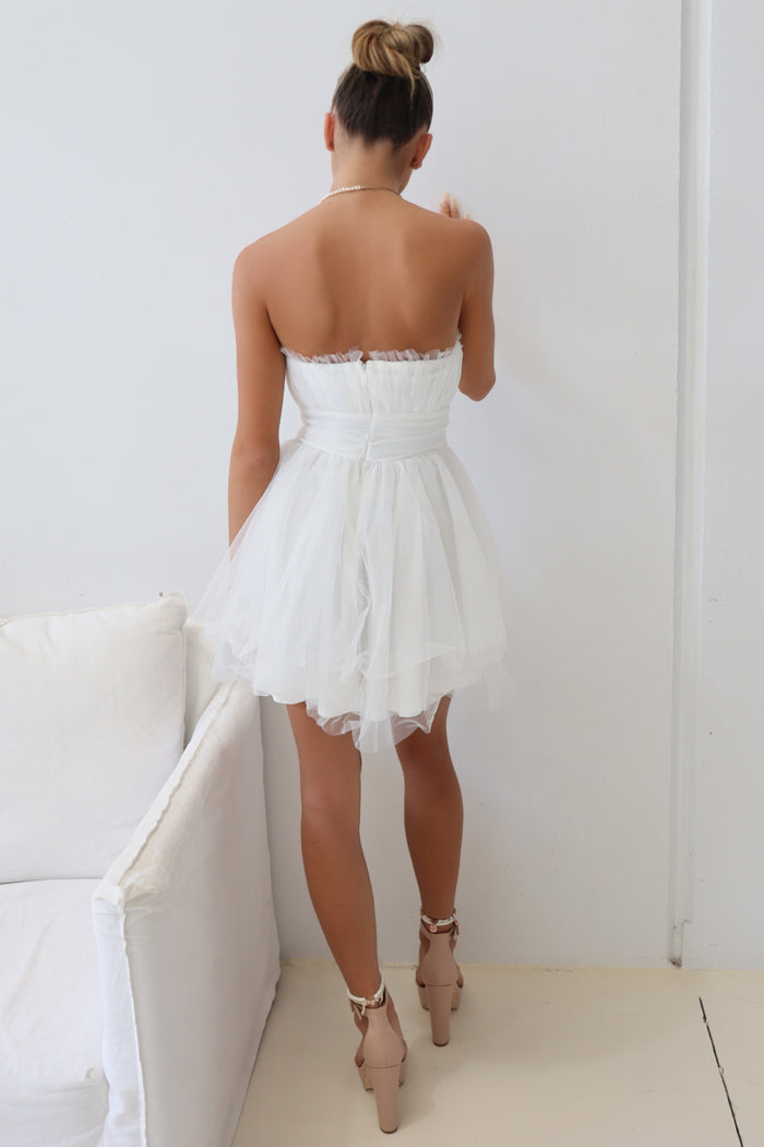 Valentina Tulle Dress - White - Runway Goddess