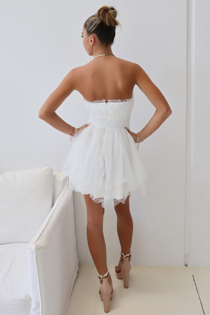 Valentina Tulle Dress - White - Runway Goddess