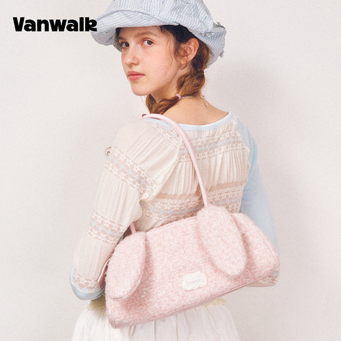 VANWALK COCOA PIE Series Classic Original Design Plush Rabbit Shoulder Bag V3095