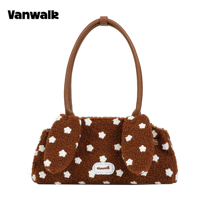 VANWALK COCOA PIE Series Classic Original Design Plush Rabbit Shoulder Bag V3095