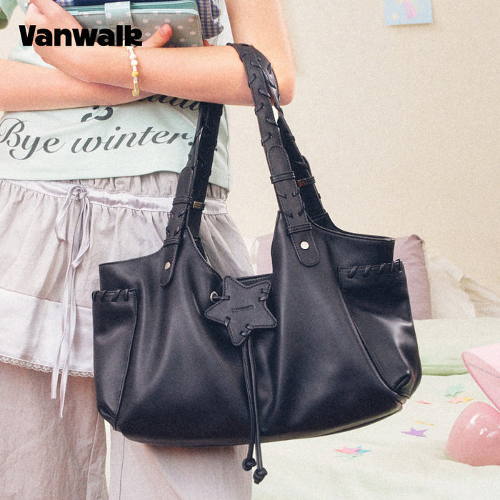 VANWALK Cocoa Pie Series Y2K Soft Leather Shoulder Bag V3106