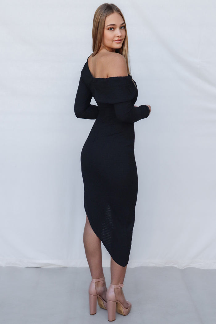 Veda Midi Dress - Black - Runway Goddess