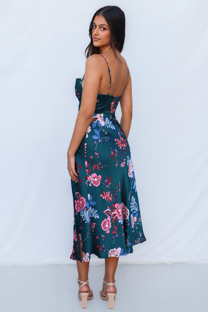 Verlaine Midi Dress - Multi Floral - Runway Goddess