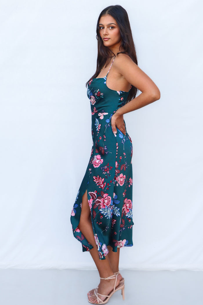 Verlaine Midi Dress - Multi Floral - Runway Goddess