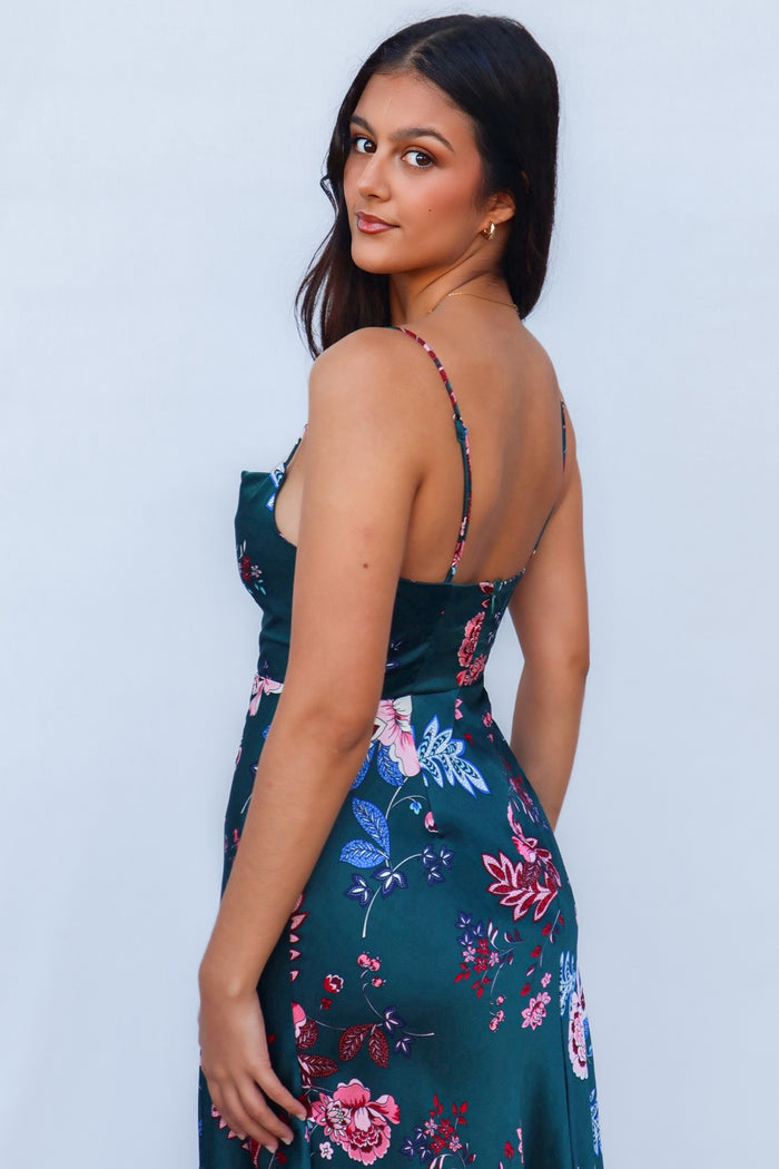 Verlaine Midi Dress - Multi Floral - Runway Goddess