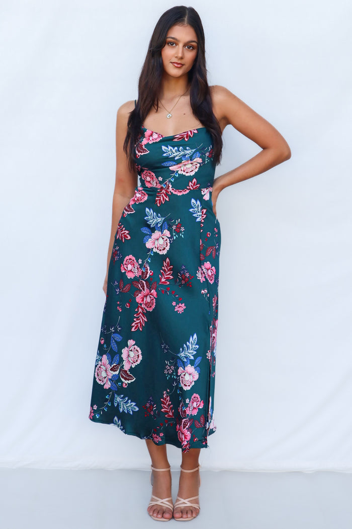 Verlaine Midi Dress - Multi Floral - Runway Goddess