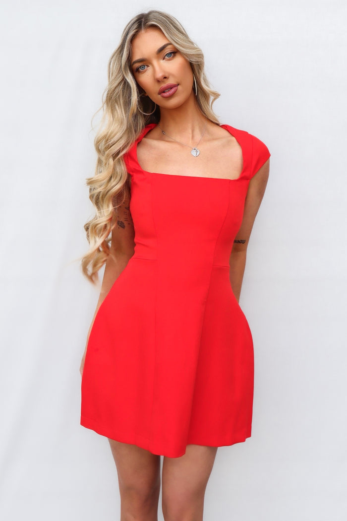 Vespera Mini Dress - Red - Runway Goddess