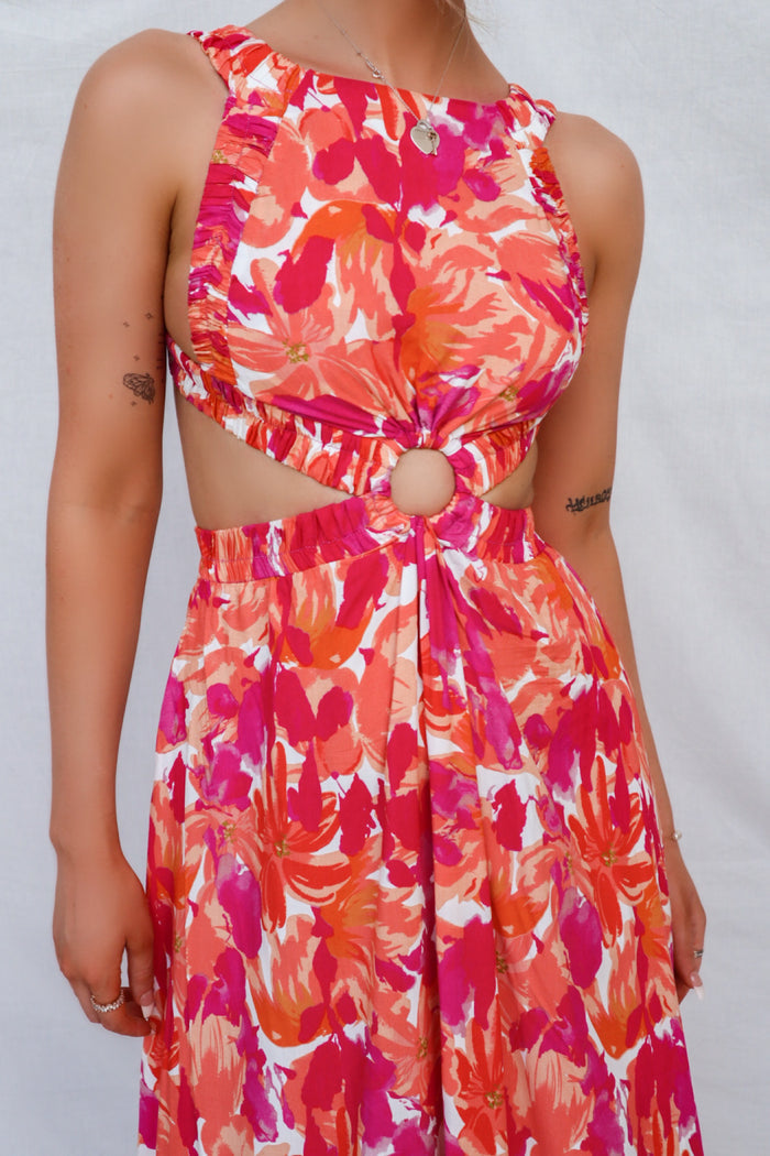 Vicki Maxi Dress - Red Floral - Runway Goddess