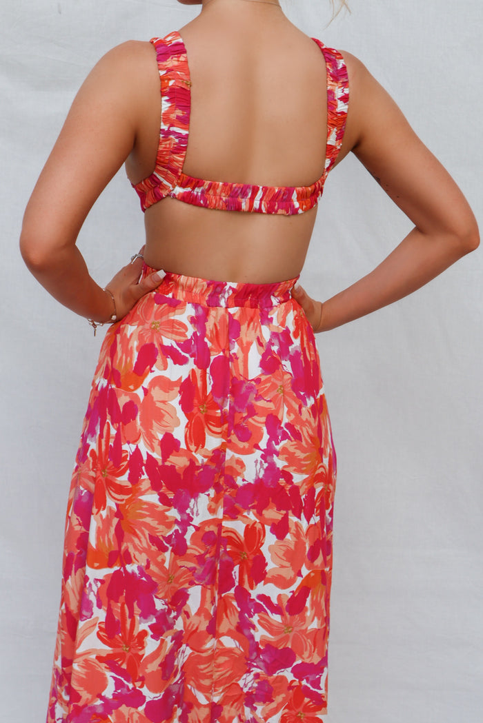 Vicki Maxi Dress - Red Floral - Runway Goddess
