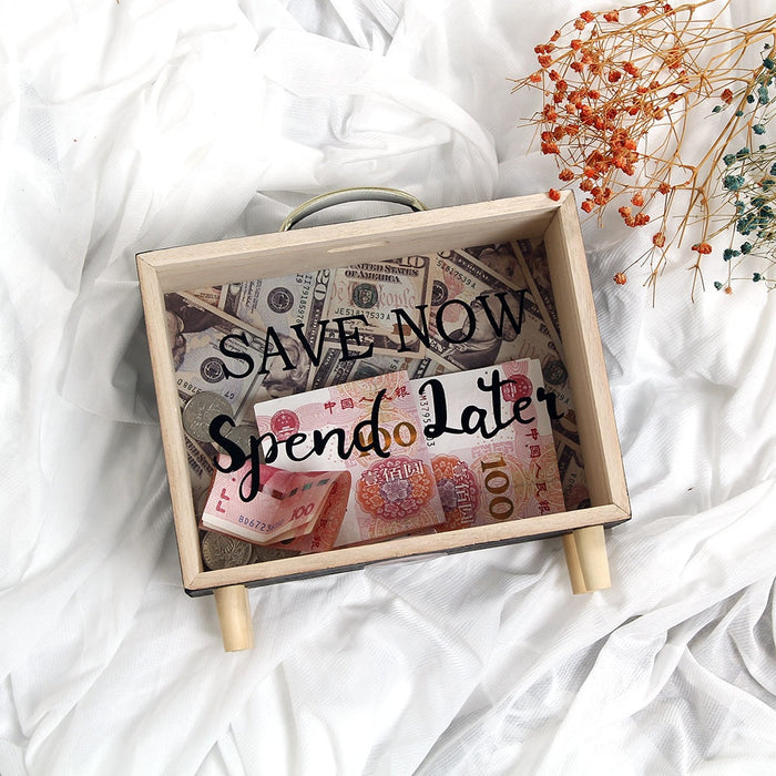 Vintage Look Wooden Case Money Boxes