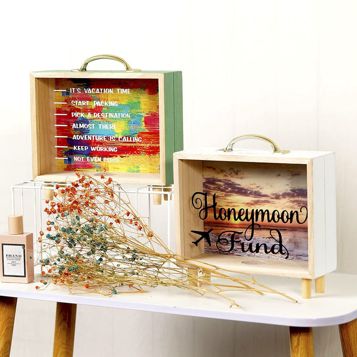 Vintage Look Wooden Case Money Boxes