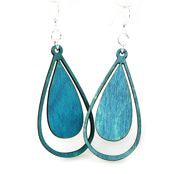 Water droplet teardrop earrings, eco-friendly laser-cut jewelry made in USA