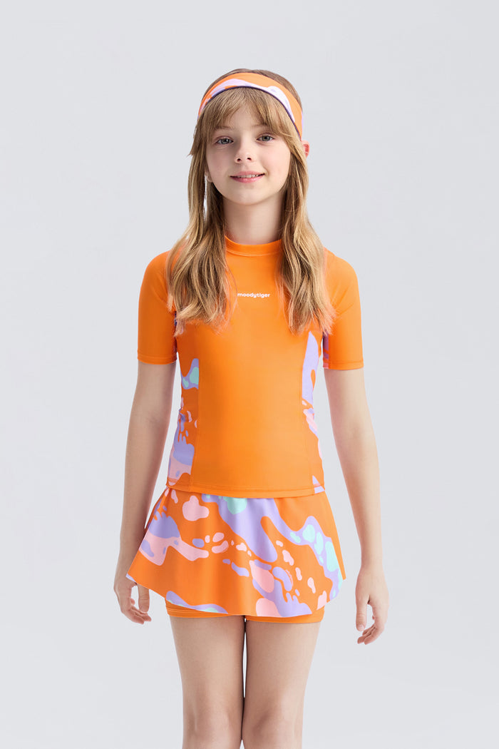 Waverider Short Sleeve Rashguard **Warm Orange**