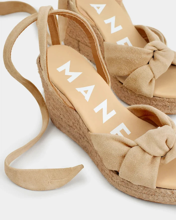 Wedges Manebi Wedge Espadrilles With Knot Vintage Taupe On Tone Apoella