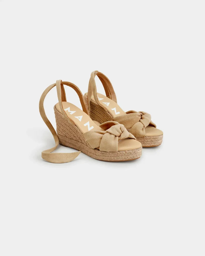 Wedges Manebi Wedge Espadrilles With Knot Vintage Taupe On Tone Apoella