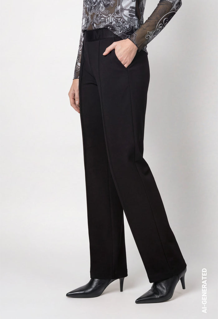 Wide Leg Pull On Trousers