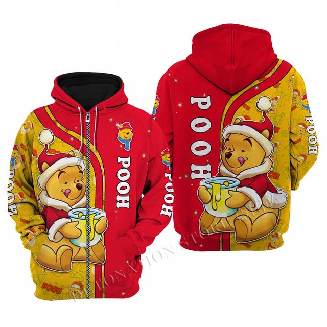 Winnie The Pooh 3D Printed Flannelette Hoodies