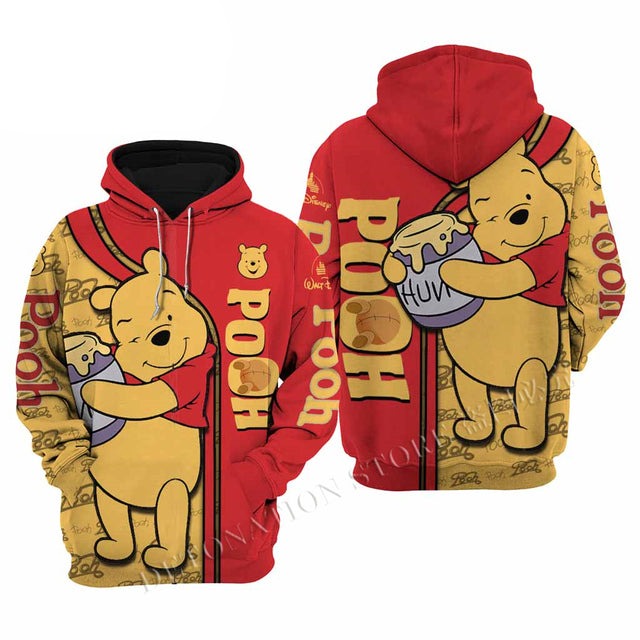 Winnie The Pooh 3D Printed Flannelette Hoodies