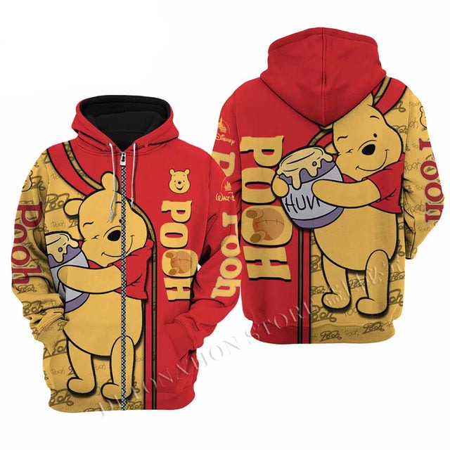 Winnie The Pooh 3D Printed Flannelette Hoodies