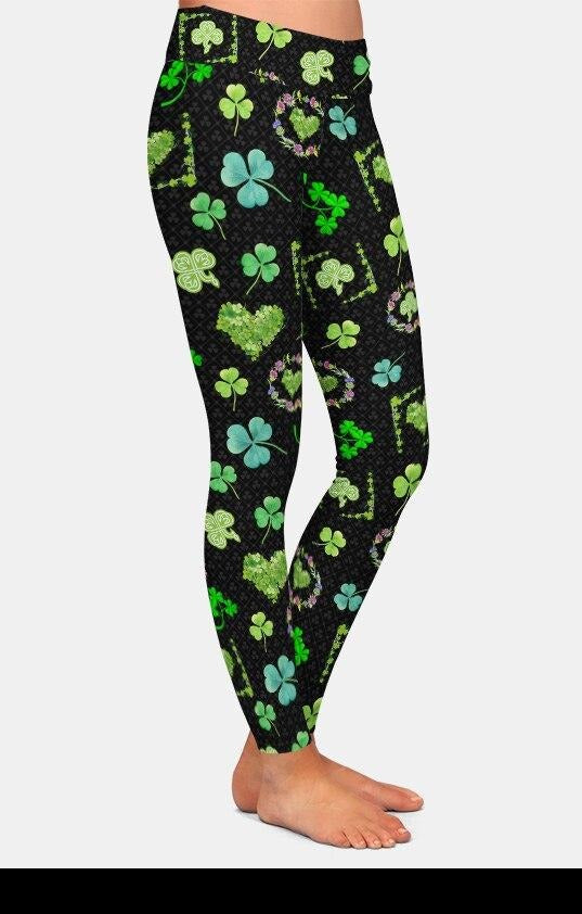 Womens Beautiful Clover Design Printed Leggings