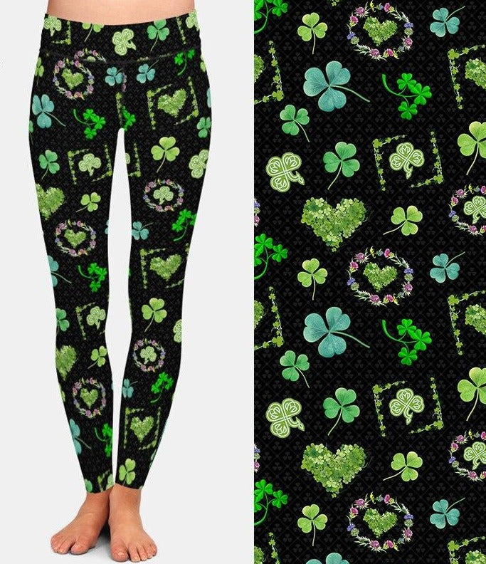 Womens Beautiful Clover Design Printed Leggings