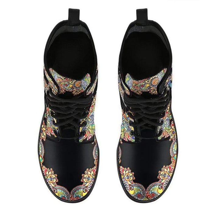 Womens Dragonfly Henna Handcrafted Ankle Boots