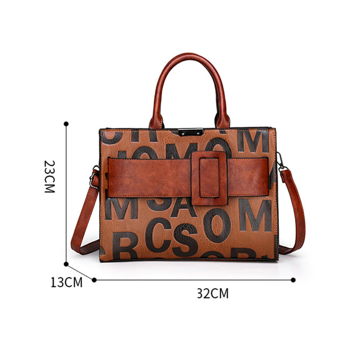 Womens Faux Leather Vintage 3 Piece Bag Set