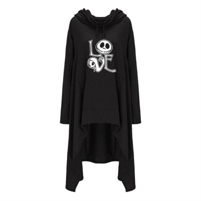 Womens Long Irregular Love & Not Today Satan Printed Overshirts