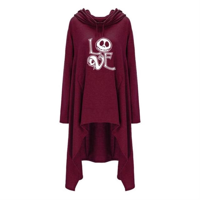 Womens Long Irregular Love & Not Today Satan Printed Overshirts