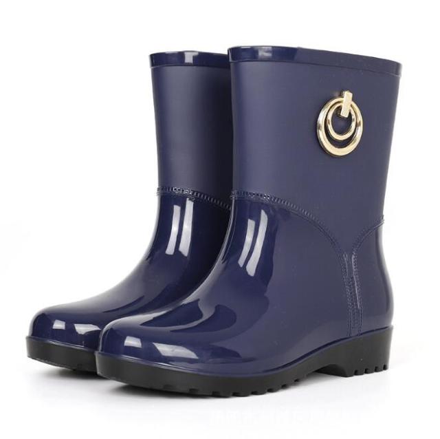 Womens PVC Mid-Calf Waterproof Rainboots