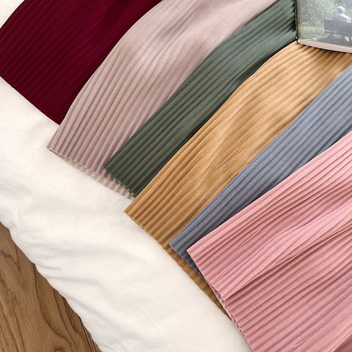 Womens Solid Colours Pleated Wide-Leg Comfy Pants