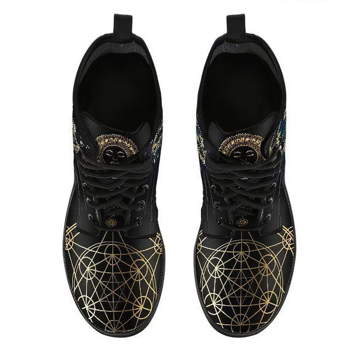 Womens Sun/Moon/Halloween Fashion Lace-Up Boots
