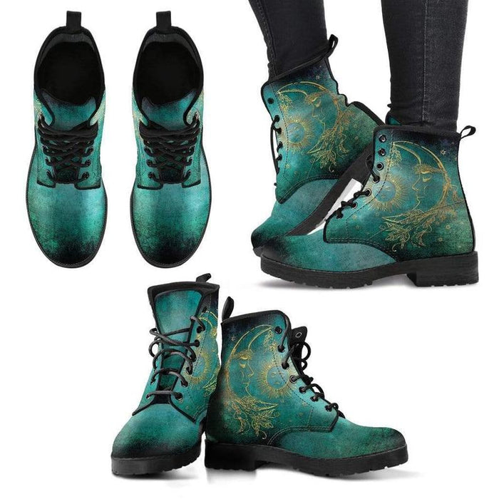 Womens Sun/Moon/Halloween Fashion Lace-Up Boots