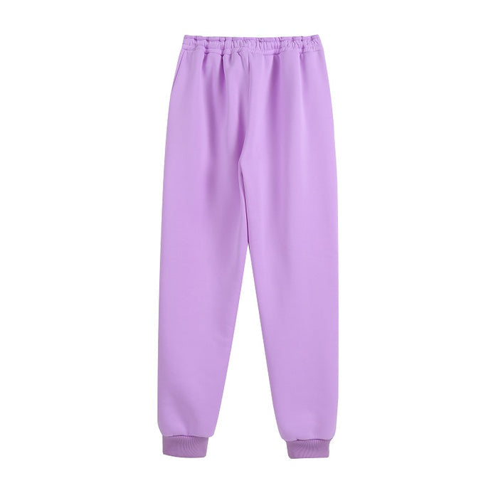 Womens Two Piece Set Solid Fleece Oversized Tracksuits