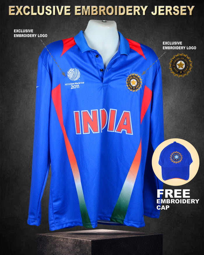 WORLD CUP 2011 ODI JERSEY - EXCLUSIVE EMBROIDERY (FULL SLEEVES)