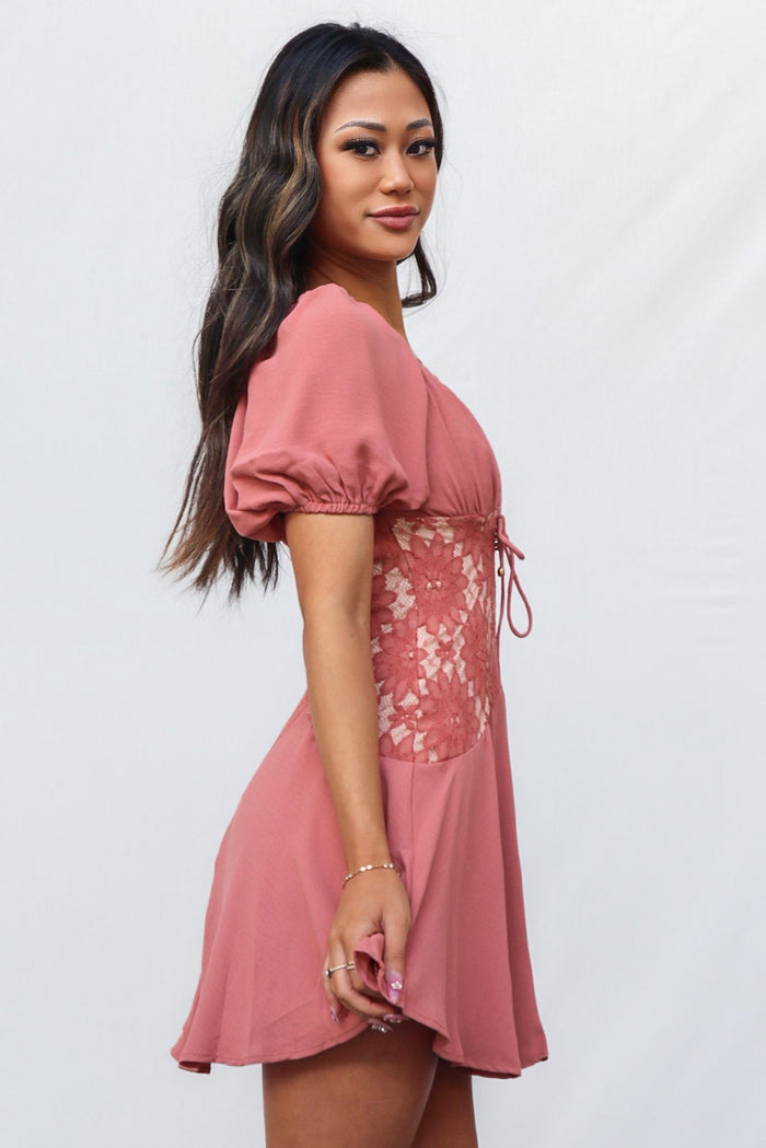 Wynn Mini Dress - Rose - Runway Goddess