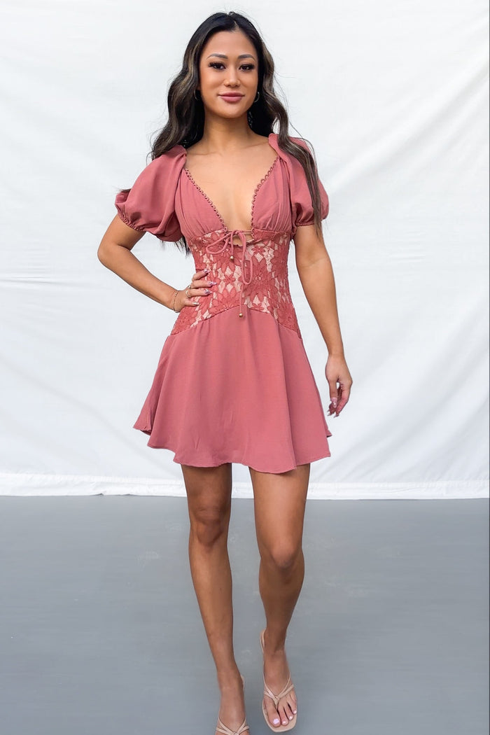 Wynn Mini Dress - Rose - Runway Goddess