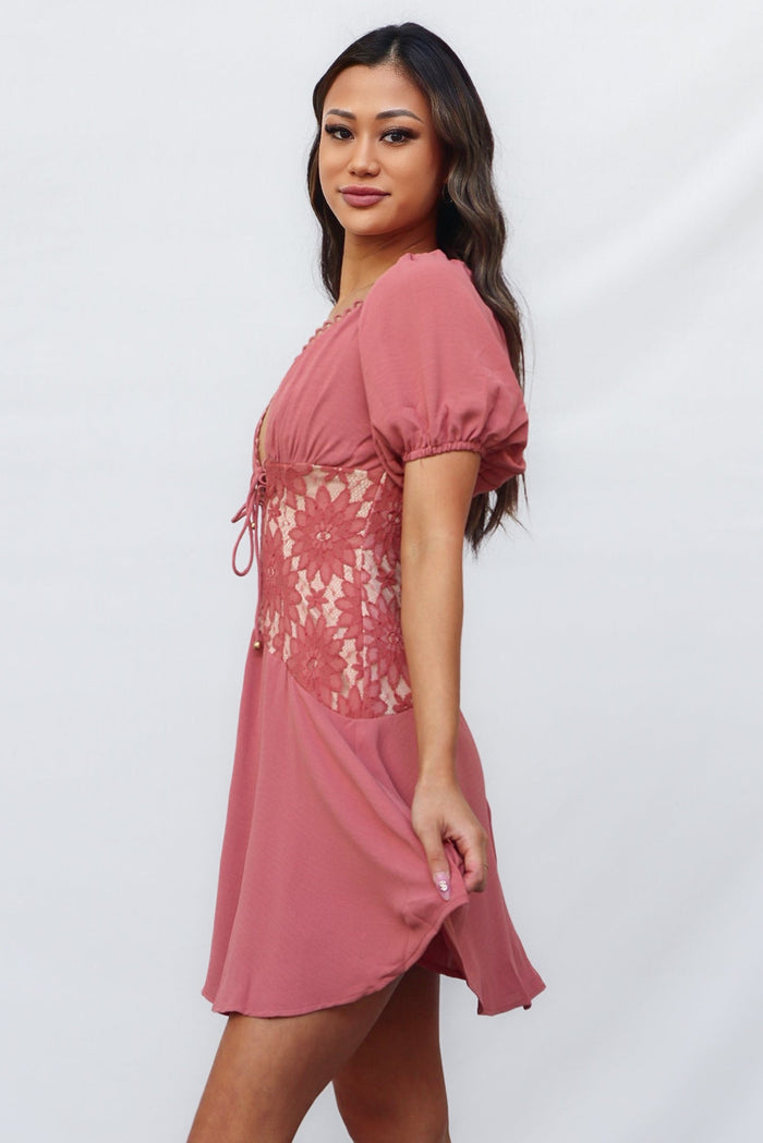 Wynn Mini Dress - Rose - Runway Goddess