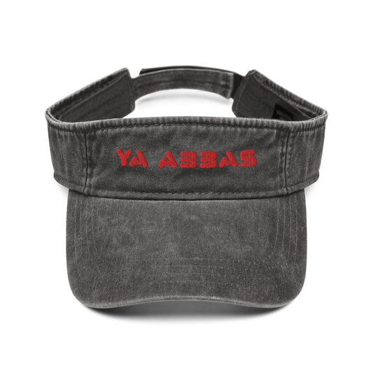 Ya Abbas (as) Red - 3D Embroidered Denim Visor