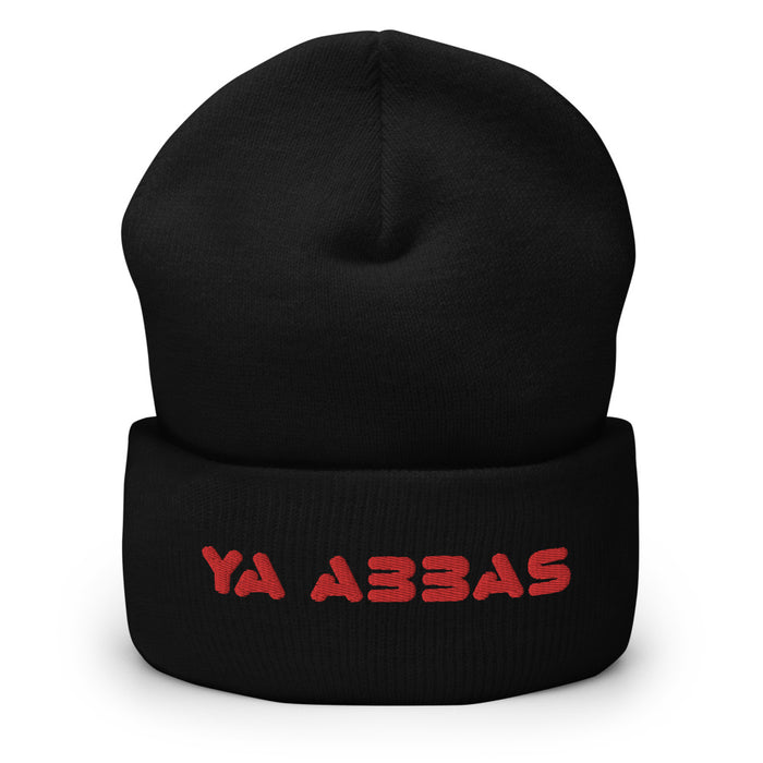 Ya Abbas (as) Red - Embroidered Cuffed Beanie