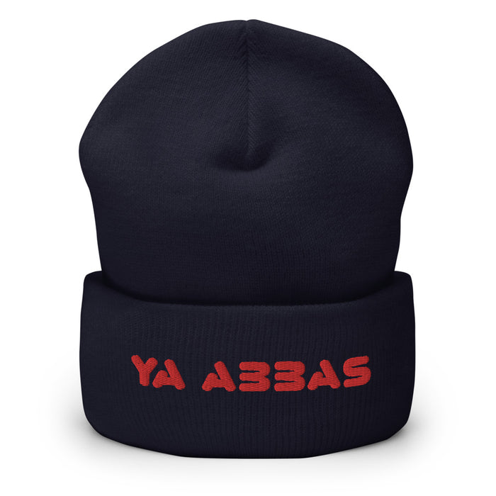 Ya Abbas (as) Red - Embroidered Cuffed Beanie