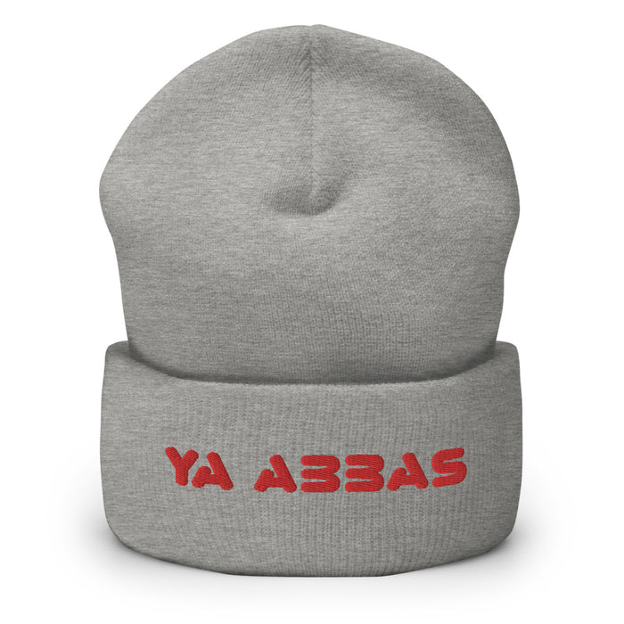 Ya Abbas (as) Red - Embroidered Cuffed Beanie