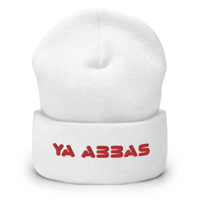 Ya Abbas (as) Red - Embroidered Cuffed Beanie