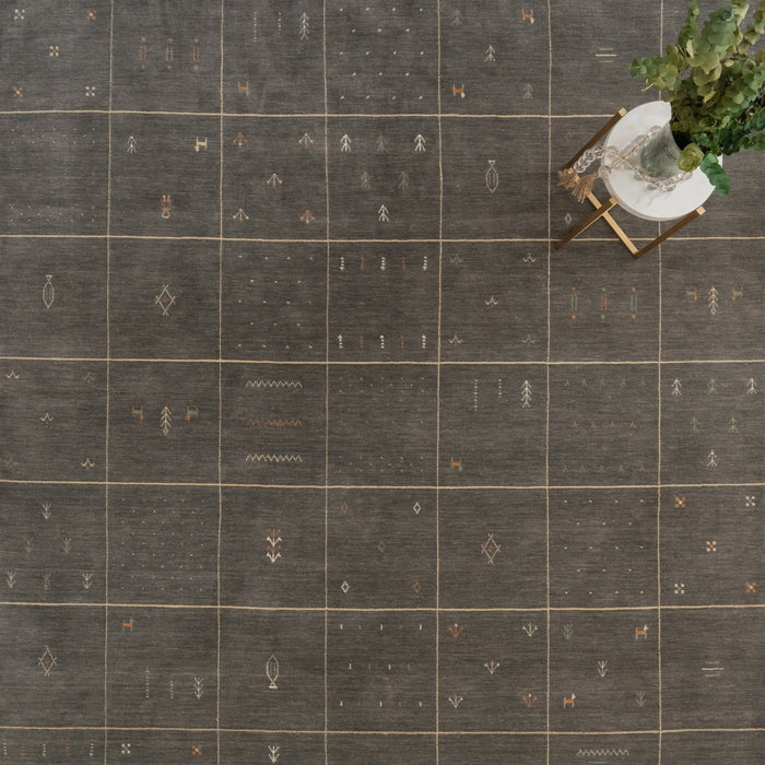Zagros Steel Gray Hand Loomed Area Rug Rectangle image