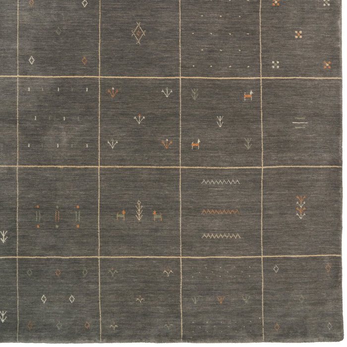 Zagros Steel Gray Hand Loomed Area Rug Rectangle image