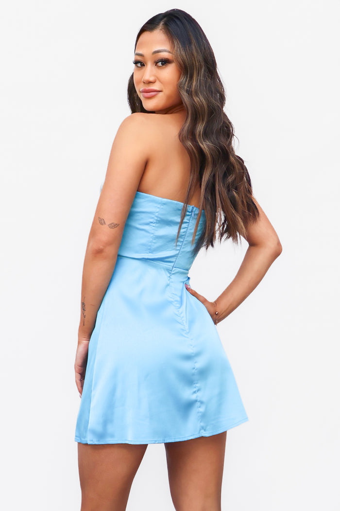 Zaphia Mini Dress - Blue - Runway Goddess