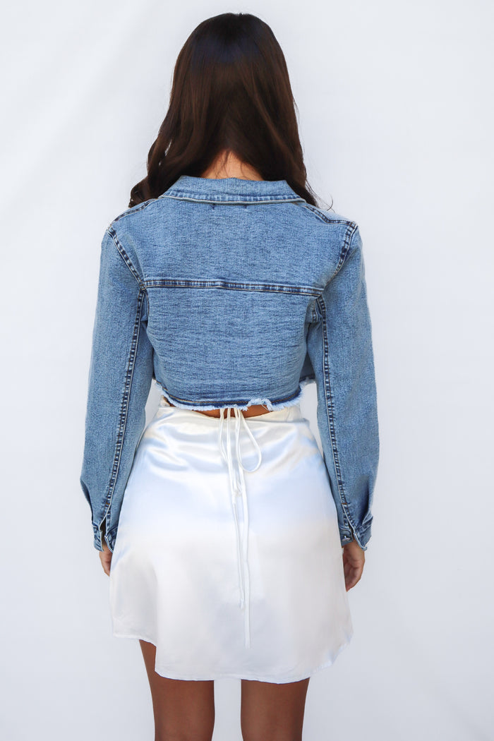 Zian Cropped Denim Jacket - Runway Goddess