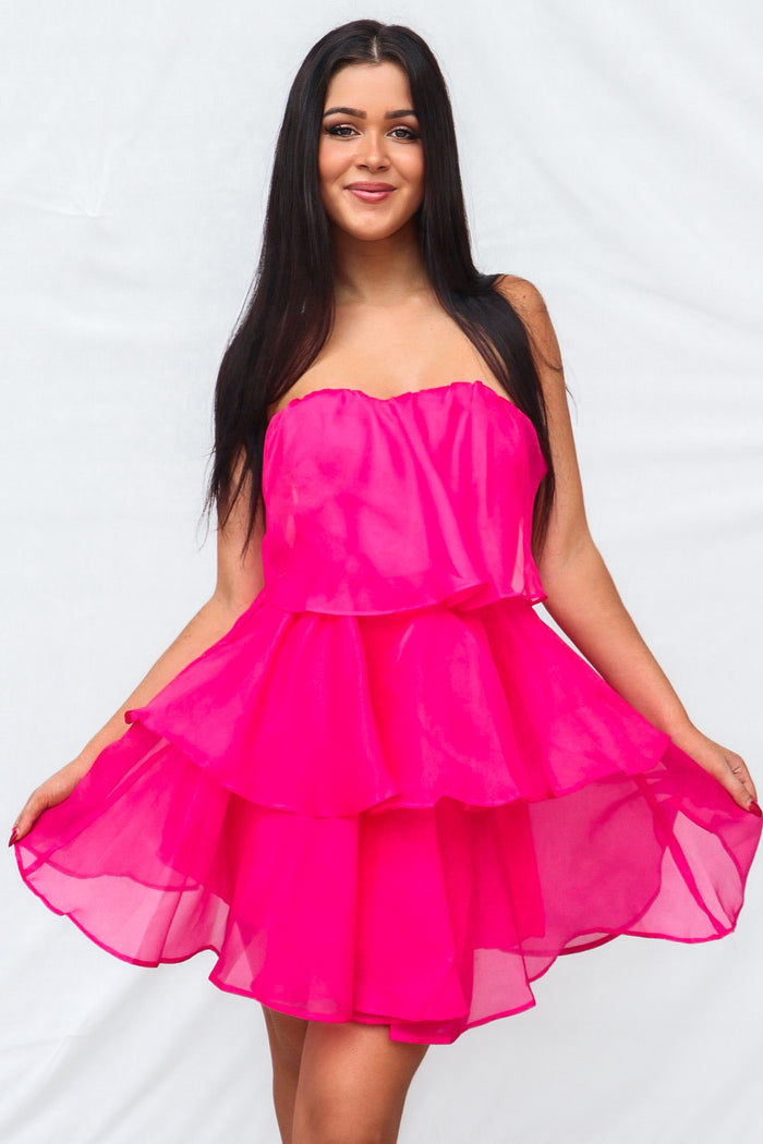 Zimmi Mini Dress - Hot Pink - Runway Goddess